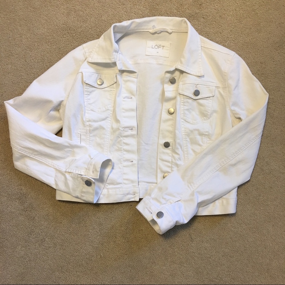 White jean jacket by Loft